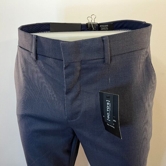 RW & CO Men's Blue Easy Care Tailored Fit Dress Pants - Size 35W x 32L - NWT $69 - Picture 2 of 6